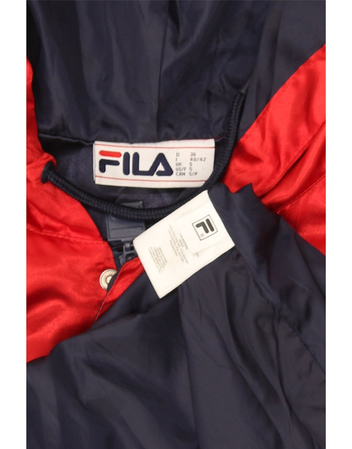 Fila Imperméable à capuche pour homme UK 36 Petit Bleu Marine Colorblock Polyester