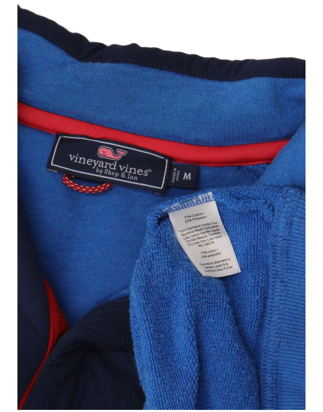 VINEYARD VINES Sweat-shirt à col boutonné pour homme Bleu moyen Colourblock