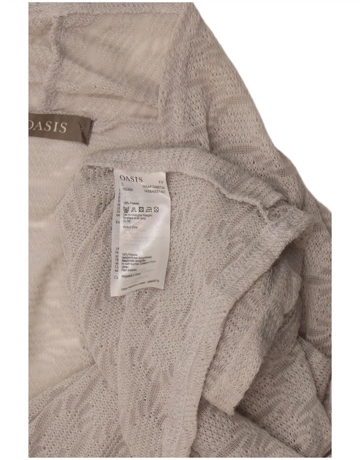Oasis Cardigan surdimensionné pour femme UK 10 Petit gris géométrique en polyester