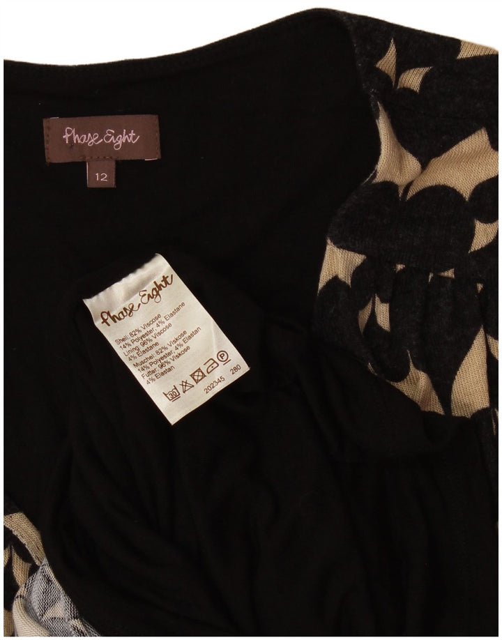 Phase Eight Robe fourreau à motif abstrait pour femme UK 12 Noir moyen
