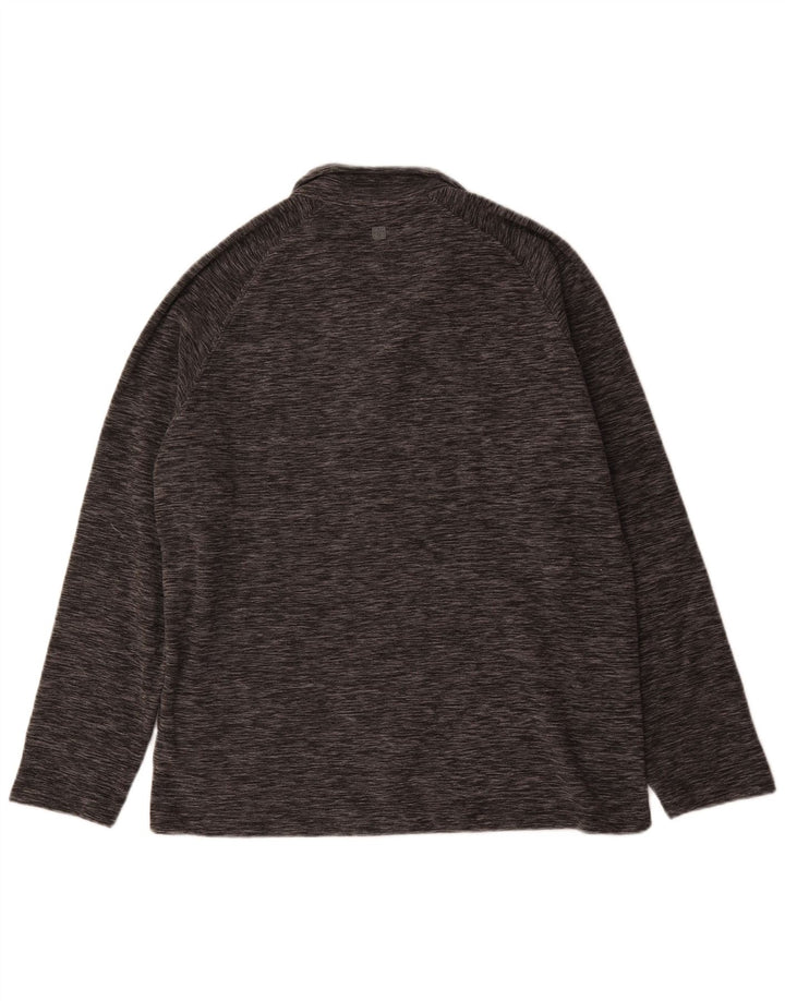 Mountain Warehouse Pull polaire à col zippé pour homme, en polyester moucheté, gris, grand