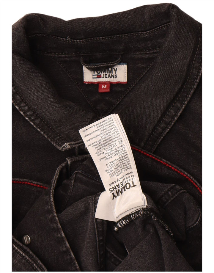 Tommy Hilfiger Veste en jean crop pour femme UK 12 Coton noir moyen