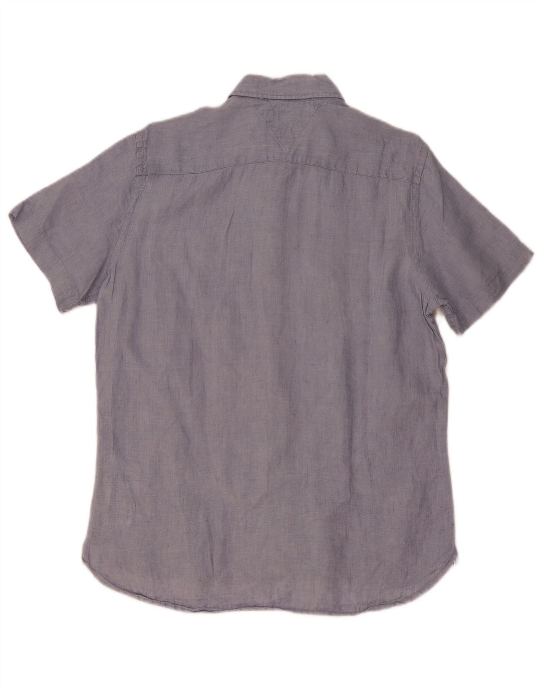 TOMMY HILFIGER Chemise à Manches Courtes Regular Fit Homme Bleu Moyen Lin
