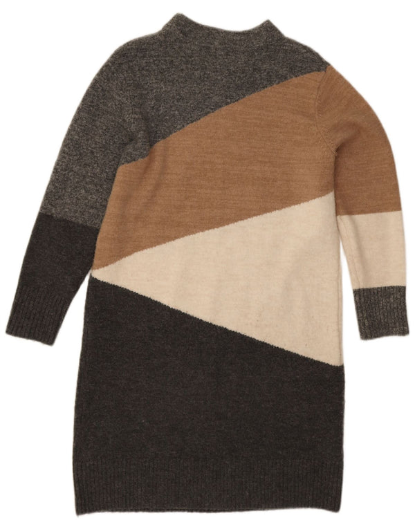 Monsoon Robe pull pour femme UK 44 Gris moyen Acrylique colour block