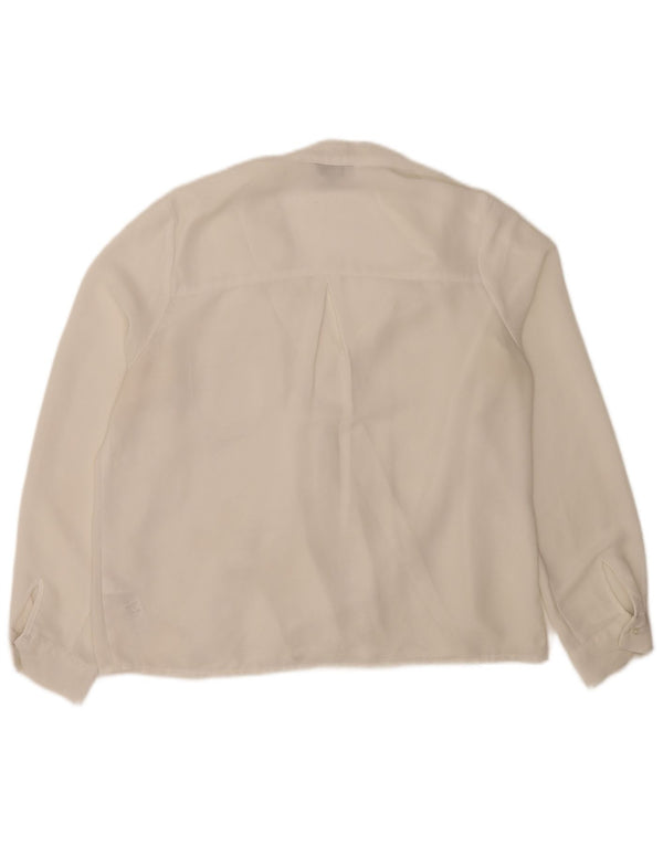 Topshop Chemisier à manches longues pour femme UK 42 Polyester blanc moyen