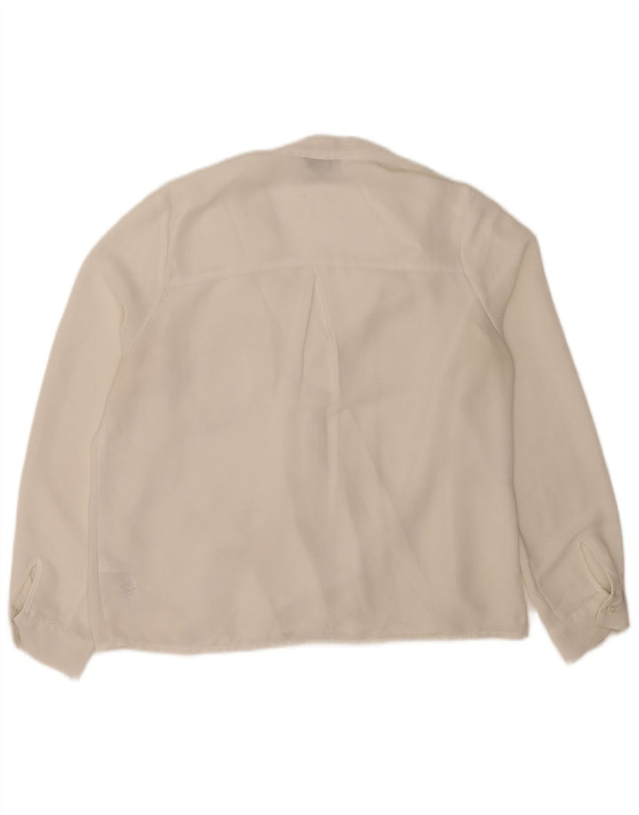 Topshop Chemisier à manches longues pour femme UK 42 Polyester blanc moyen