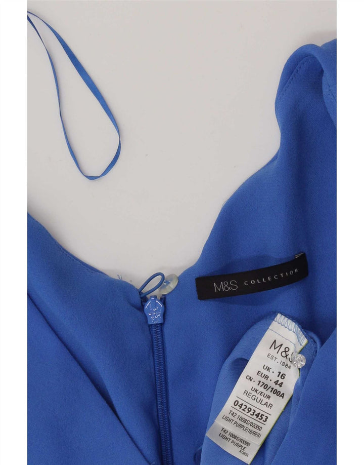 Marks & Spencer Robe droite pour femme UK 16 Large Bleu Polyester