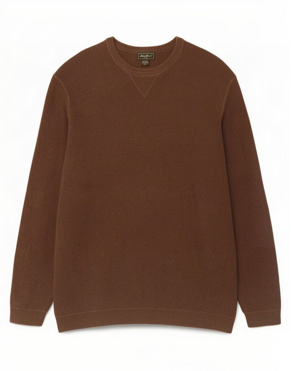 Eddie Bauer Pull à col rond pour homme en coton marron 3XL