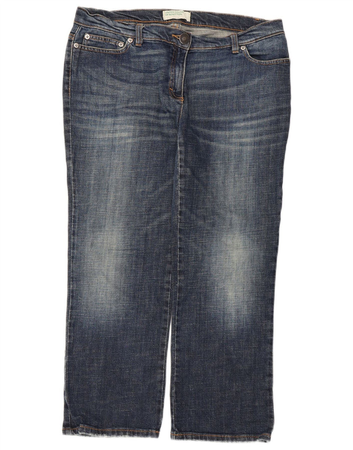Benetton Jean Court W34 L25 Femme Bleu