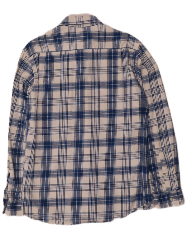 Jack Wills Chemise en flanelle pour homme en coton à carreaux bleu moyen