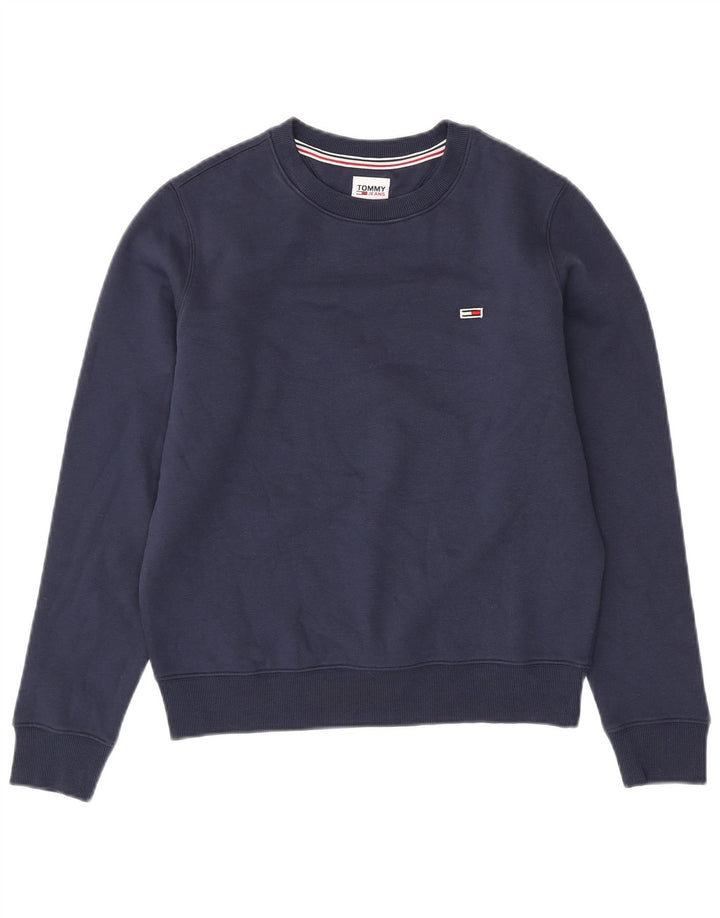 TOMMY HILFIGER Pull-over surdimensionné pour femme UK 6 XS Bleu marine Coton
