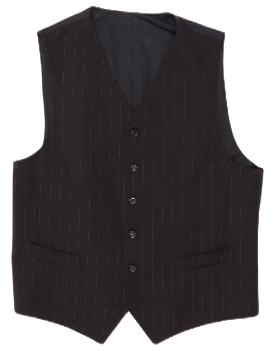 Dolce & Gabbana Gilet Homme IT 52 Large Laine Rayée Bleu Marine