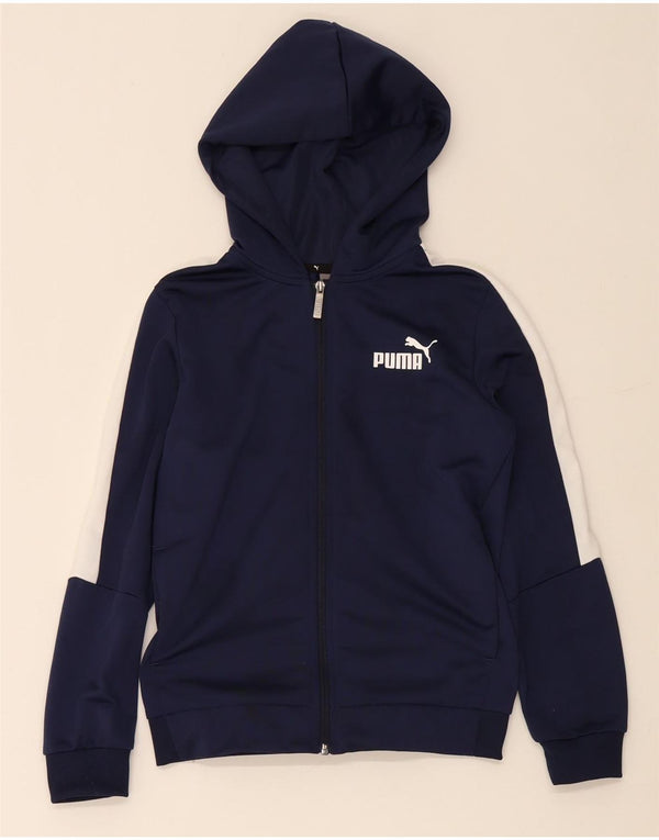 Puma Sweat à capuche zippé pour garçon 11-12 ans Bleu marine Colorblock Polyester