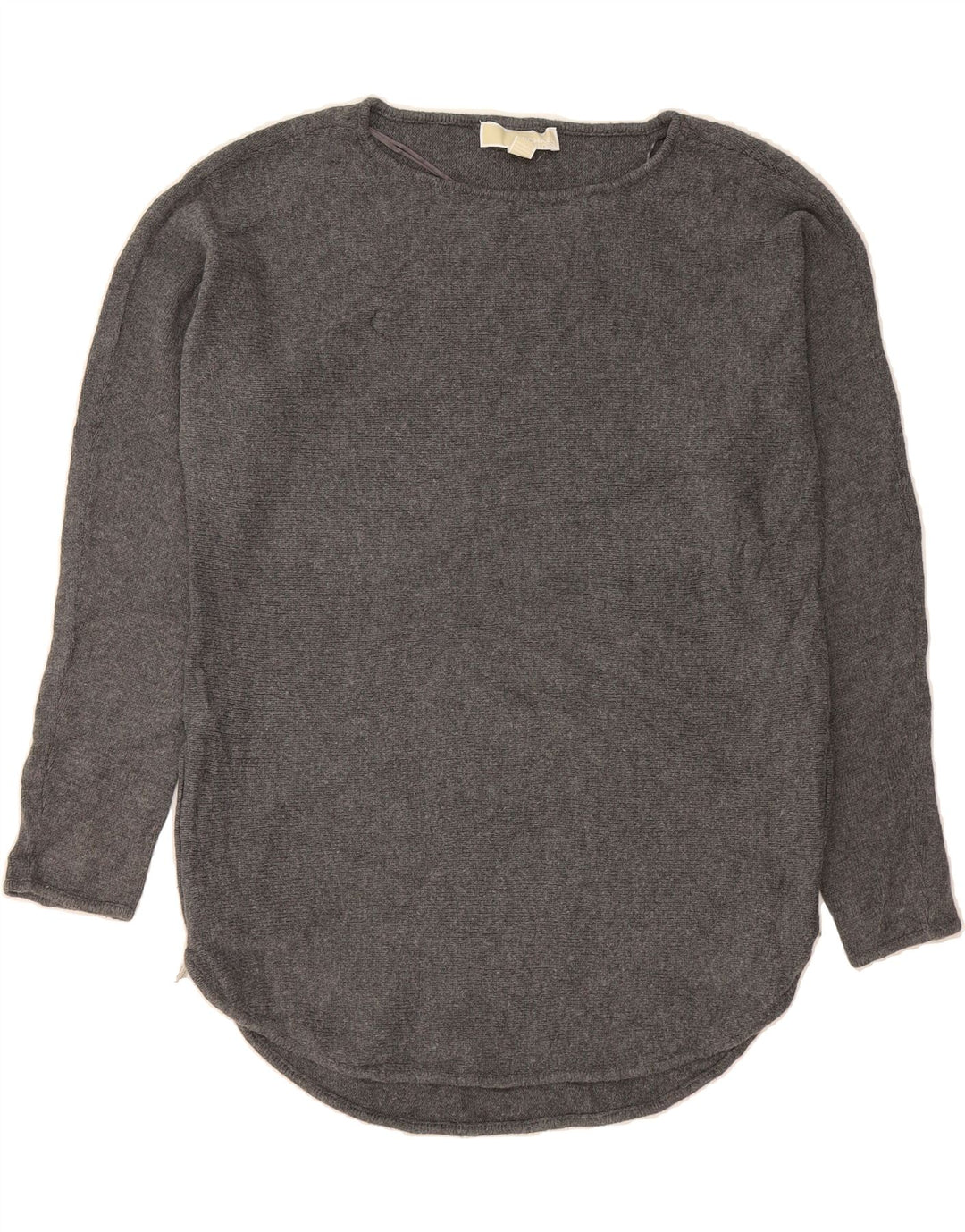 MICHAEL KORS Womens Longline Boat Neck Jumper Sweater UK 14 Medium Grey Vintage Michael Kors and Second-Hand Michael Kors from Messina Hembry 