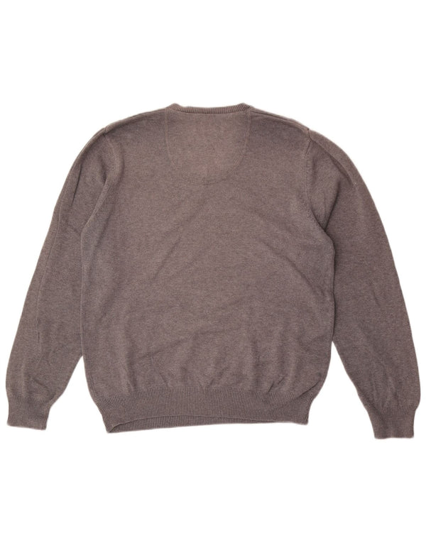 Marks & Spencer Pull Blue Harbor Col V Homme Gris Moyen Coton