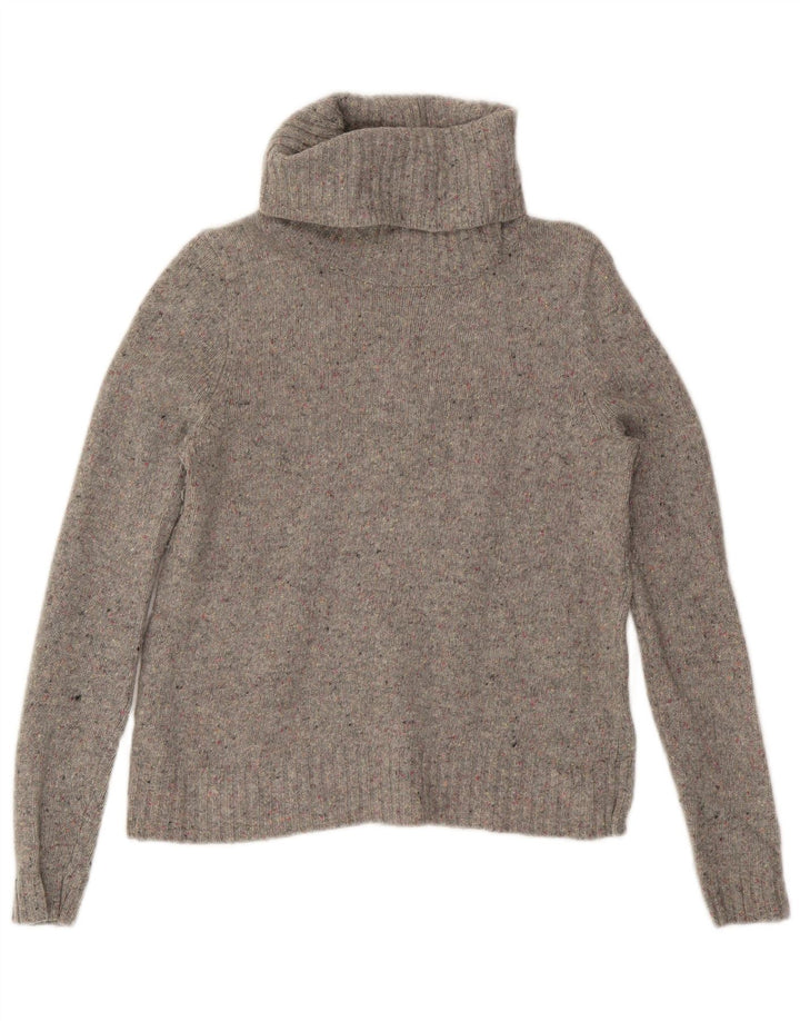 J. CREW Pull col roulé pour femme UK 10 Petit gris moucheté