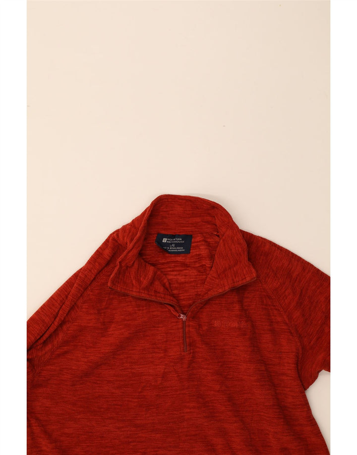 MOUNTAIN WAREHOUSE Mens Zip Neck Fleece Jumper Large Red Polyester Vintage Mountain Warehouse and Second-Hand Mountain Warehouse from Messina Hembry 