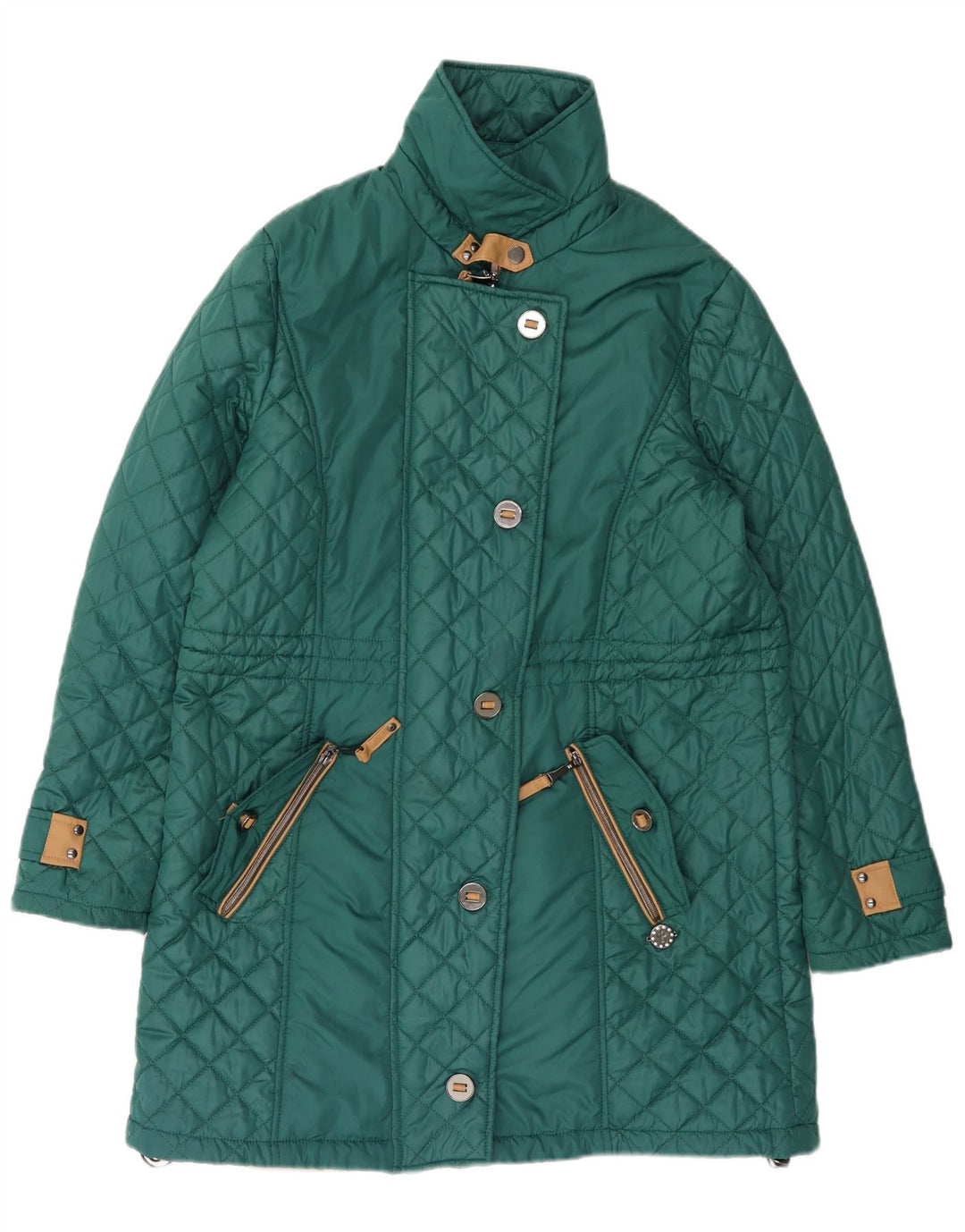 Paco Boutique Manteau coupe-vent matelassé pour femme UK 16 Large Vert Polyester