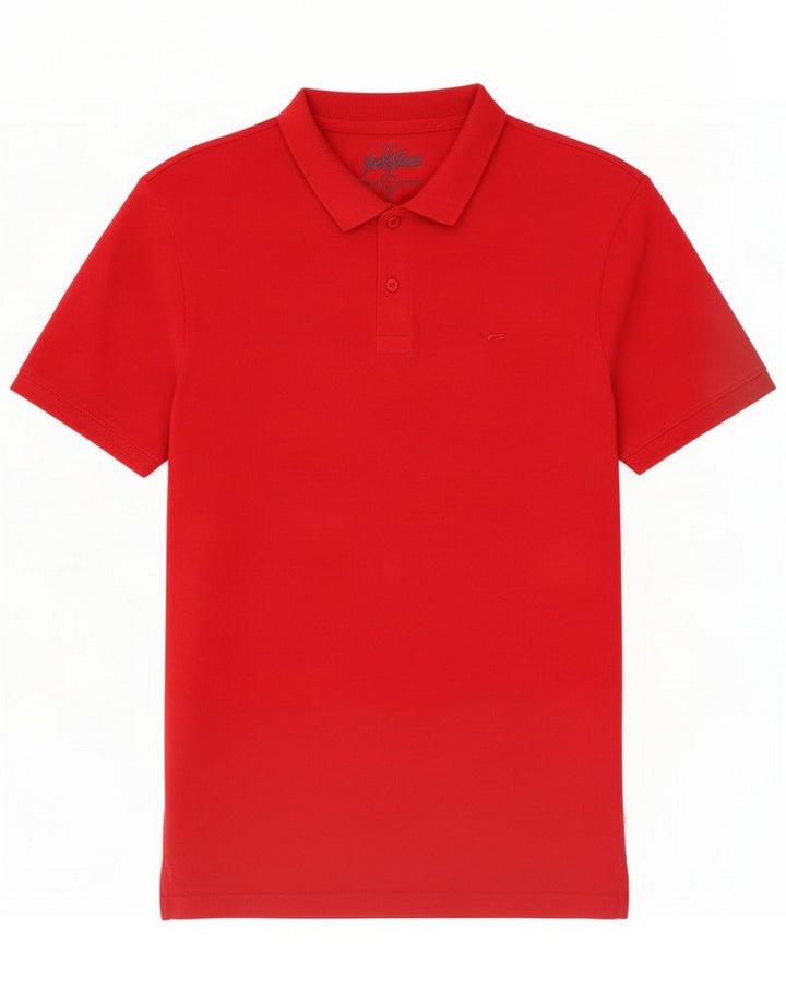 Polo Jack & Jones pour homme en coton rouge moyen