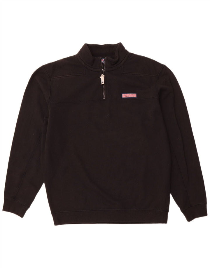 VINEYARD VINES Sweat-shirt coupe ample à col zippé pour homme Noir moyen