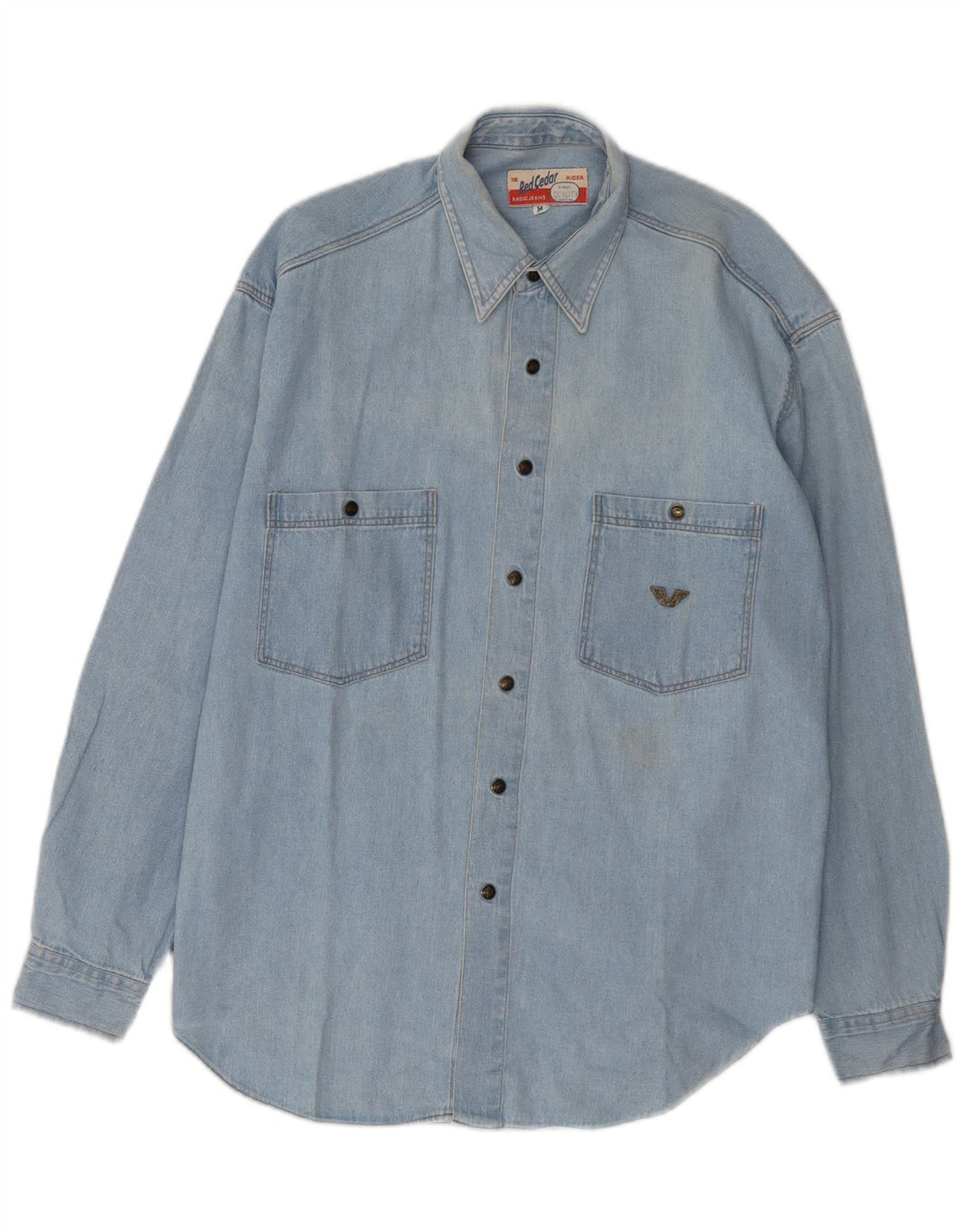 Chemise en denim homme vintage coton bleu moyen