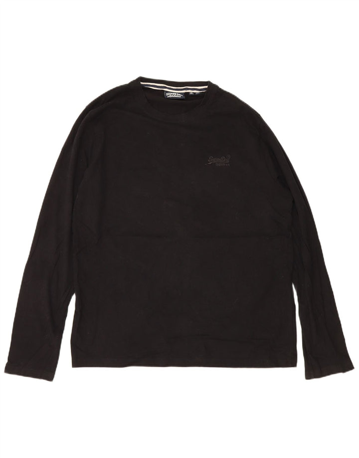 Superdry Haut à manches longues pour homme 2XL Noir Coton