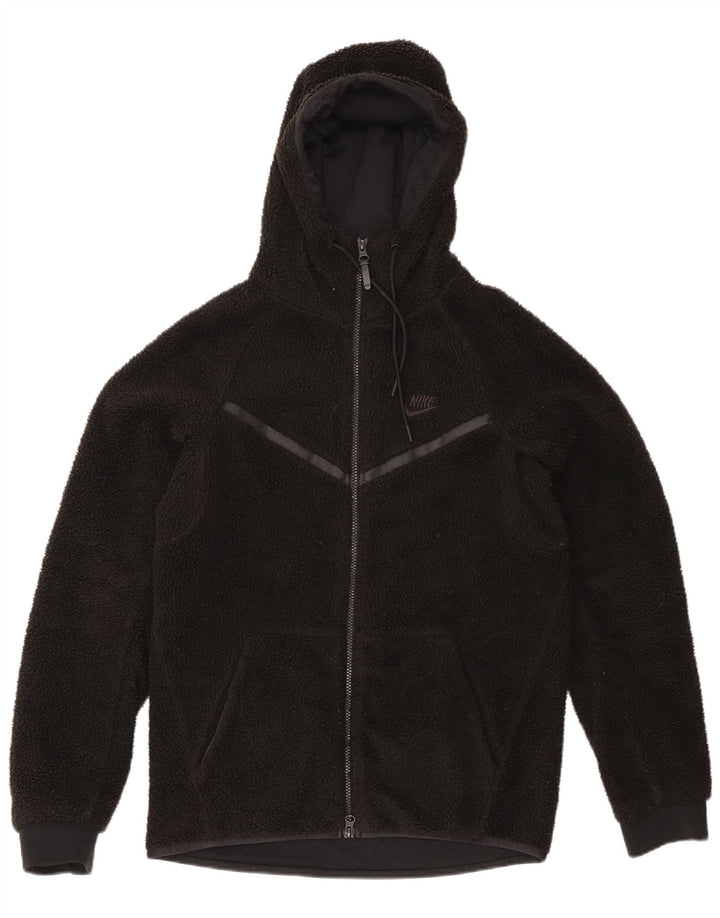 Nike Veste polaire à capuche pour homme UK 36 Petit Noir Polyester