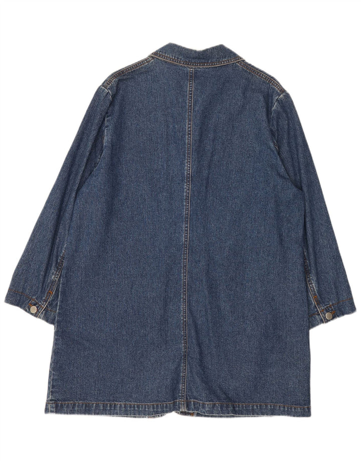 vintage Femme Denim Manteau UK 18 XL Coton Bleu