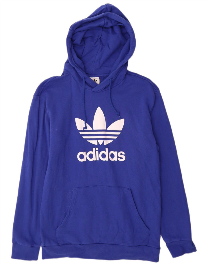 Adidas Pull à capuche graphique pour homme en coton bleu moyen