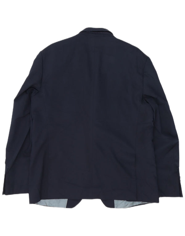 Zara Veste Blazer 2 Boutons Homme EU 56 XL Bleu Marine Viscose