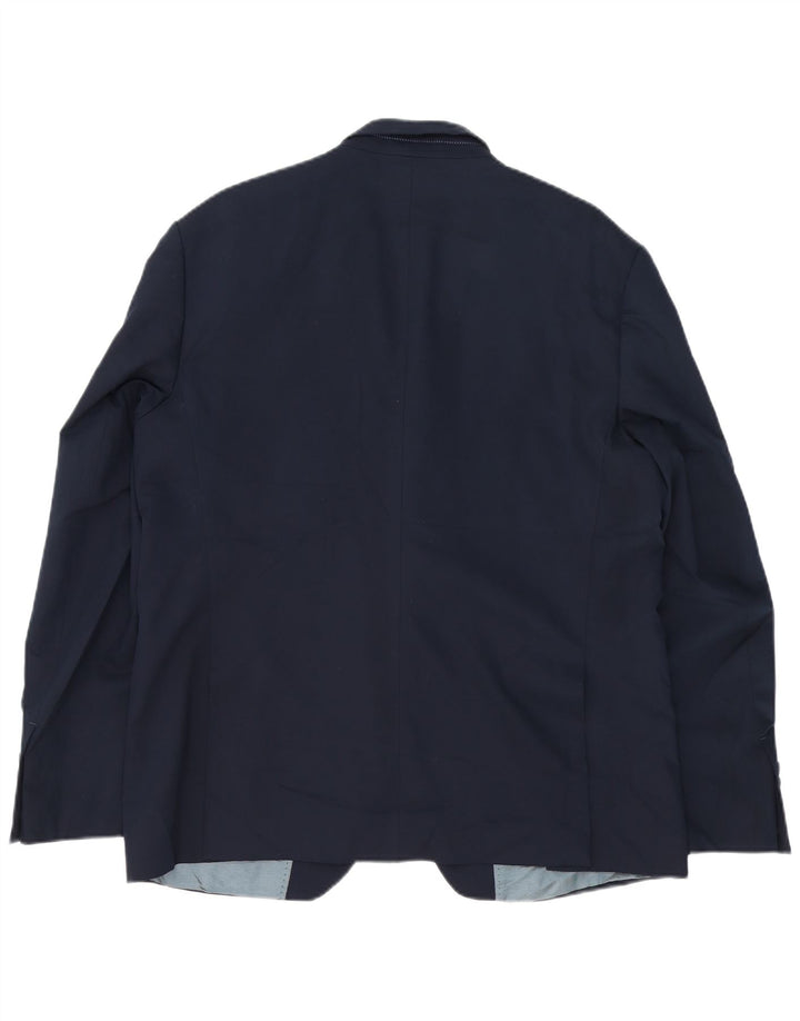 Zara Veste Blazer 2 Boutons Homme EU 56 XL Bleu Marine Viscose
