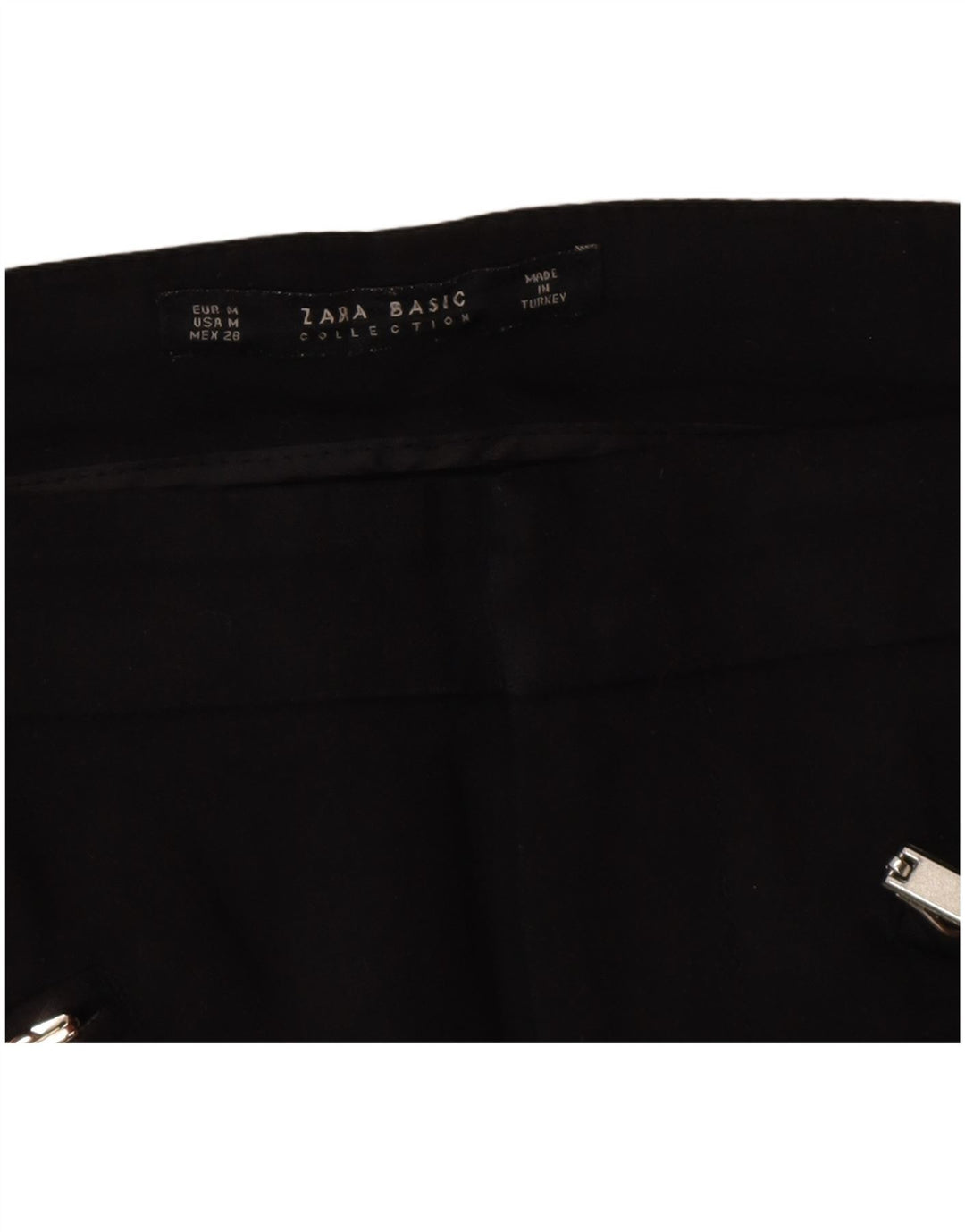 Zara Pantalon décontracté slim pour femme Medium W28 L28 Noir