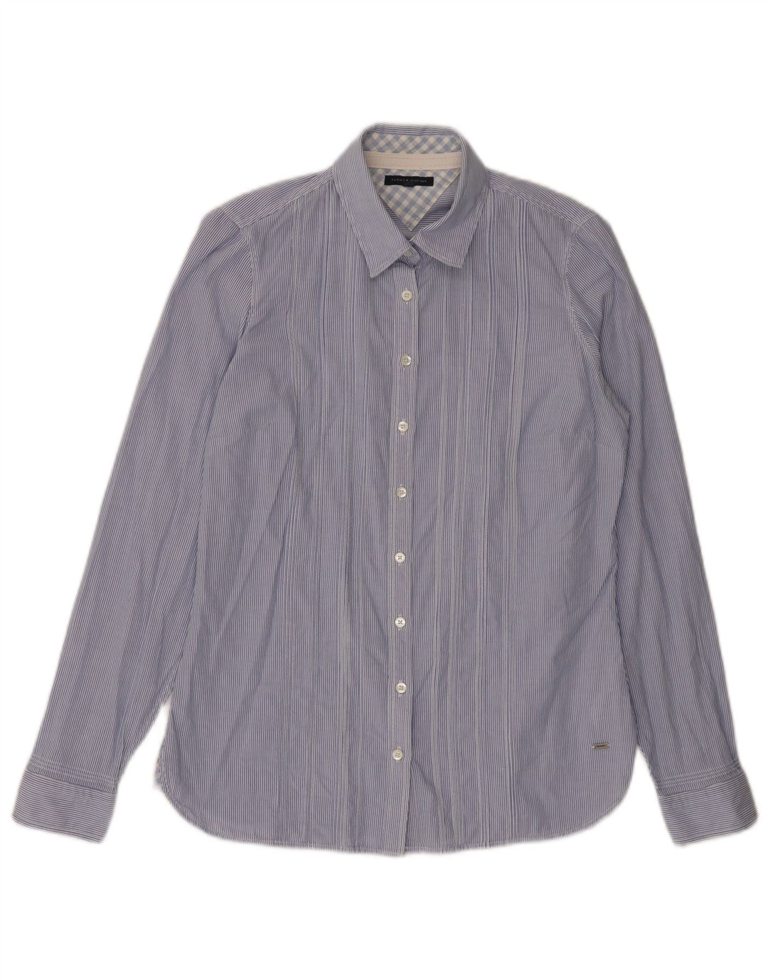 Tommy Hilfiger Chemise Femme US 6 Coton Bleu Moyen à Fines Rayures