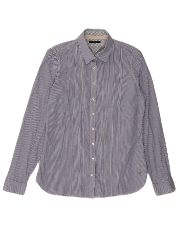Tommy Hilfiger Chemise Femme US 6 Coton Bleu Moyen à Fines Rayures