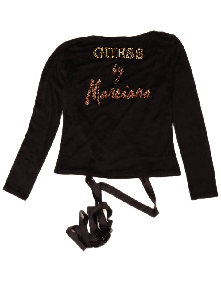 GUESS BY MARCIANO Haut cardigan graphique enveloppant pour femme IT 42 Noir moyen