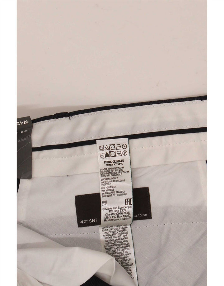 Marks & Spencer Pantalon Chino Homme W42 L29 Bleu Marine Polyester