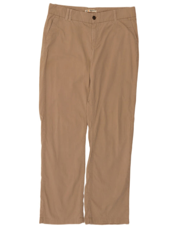 Lee Pantalon chino droit taille moyenne pour femme US 12 Large W32 L31 Beige