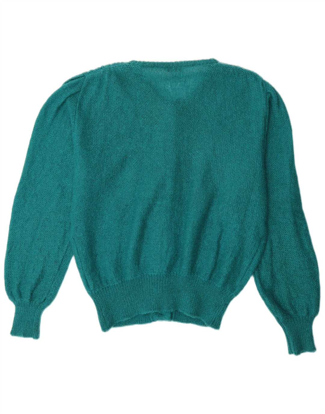 VINTAGE Pull Cardigan Femme UK 14 Grand Mohair Vert