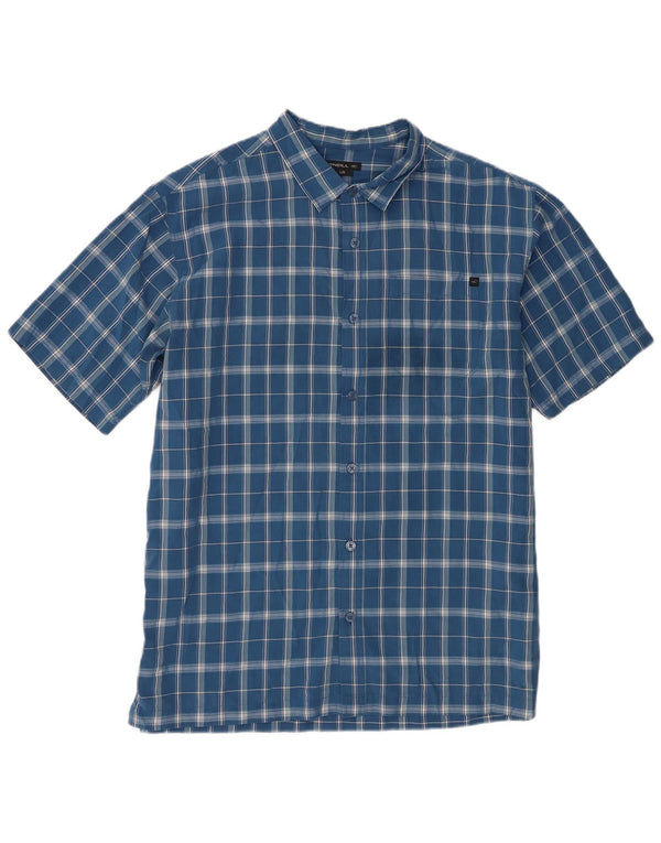 O'Neill Chemise à manches courtes pour homme en rayonne à carreaux bleus