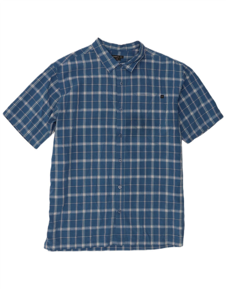 O'Neill Chemise à manches courtes pour homme en rayonne à carreaux bleus
