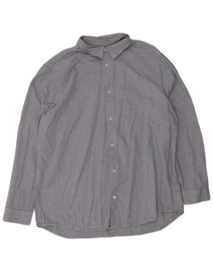 Marks & Spencer Chemise en flanelle pour homme 2XL en coton pied-de-poule bleu