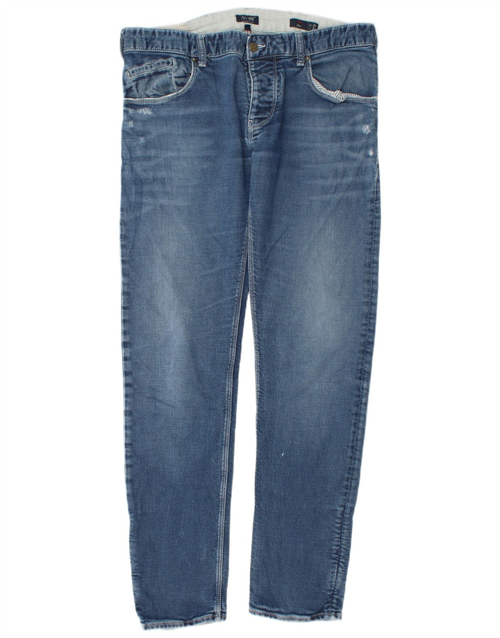 Armani Jeans Slim en détresse pour hommes W34 L34 coton bleu
