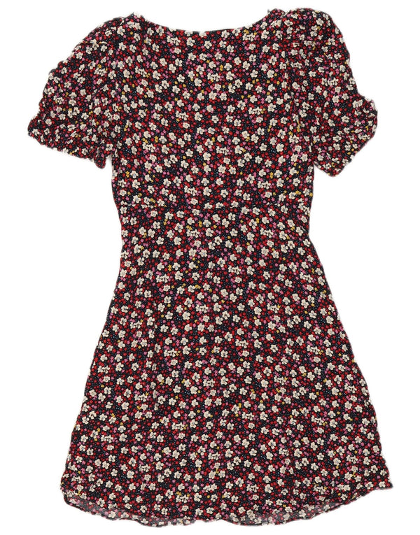 Zara Femme Robe Chemise UK 6 XS Polyester Floral Multicolore