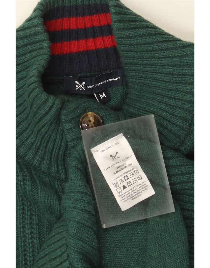 Crew Clothing Pull à col boutonné pour homme en nylon vert moyen