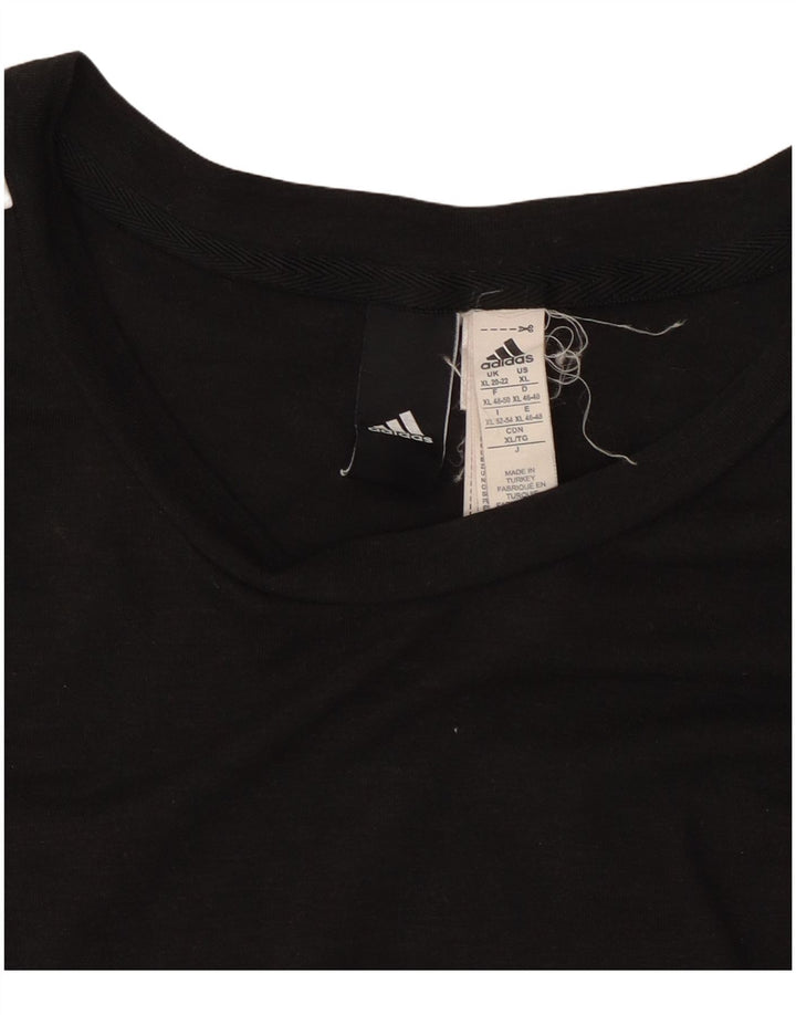 ADIDAS T-Shirt Femme UK 20/22 XL Noir Polyester