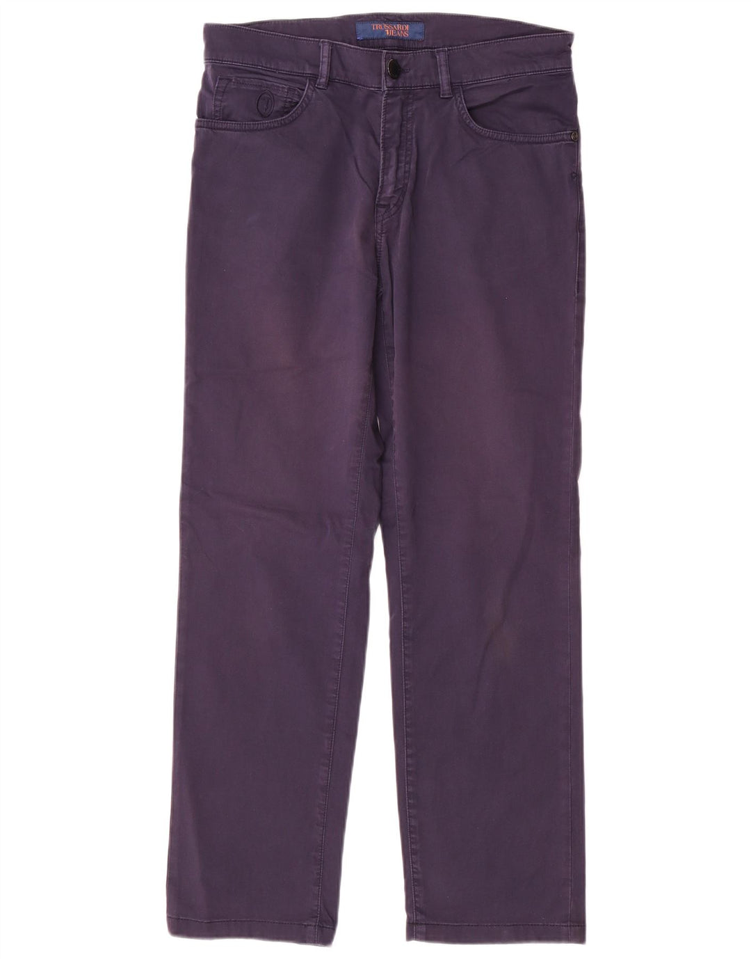 TRUSSARDI Pantalon Droit Casual W29 L28 Bleu Marine Femme