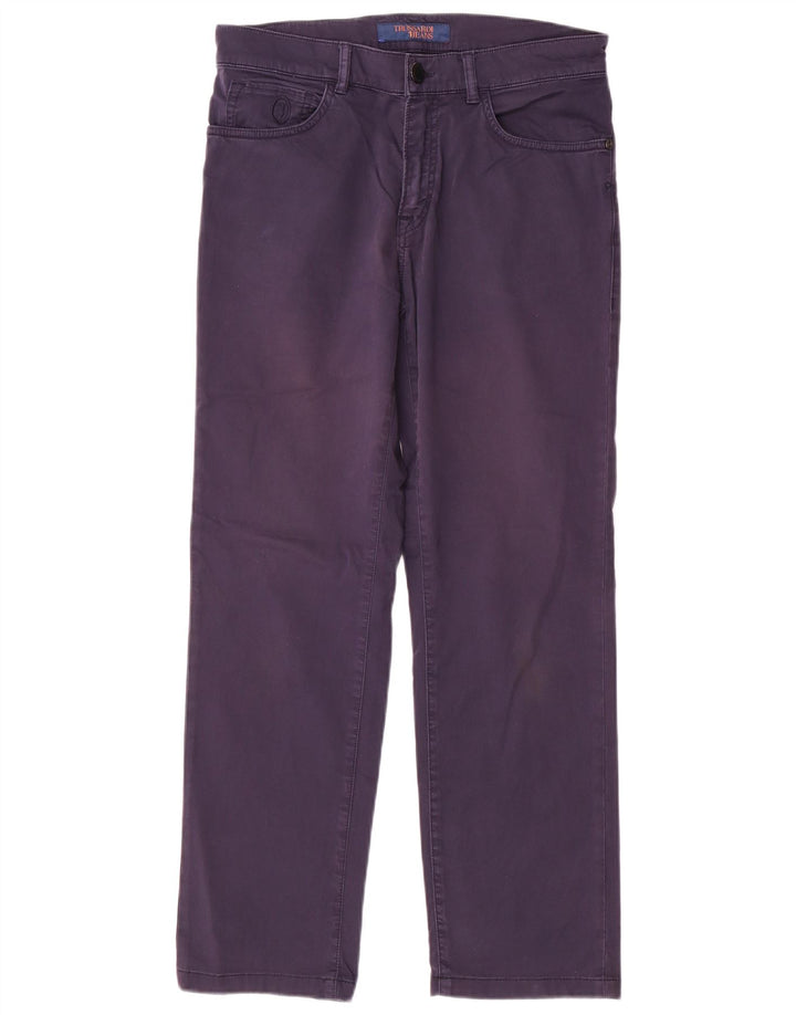 TRUSSARDI Pantalon Droit Casual W29 L28 Bleu Marine Femme