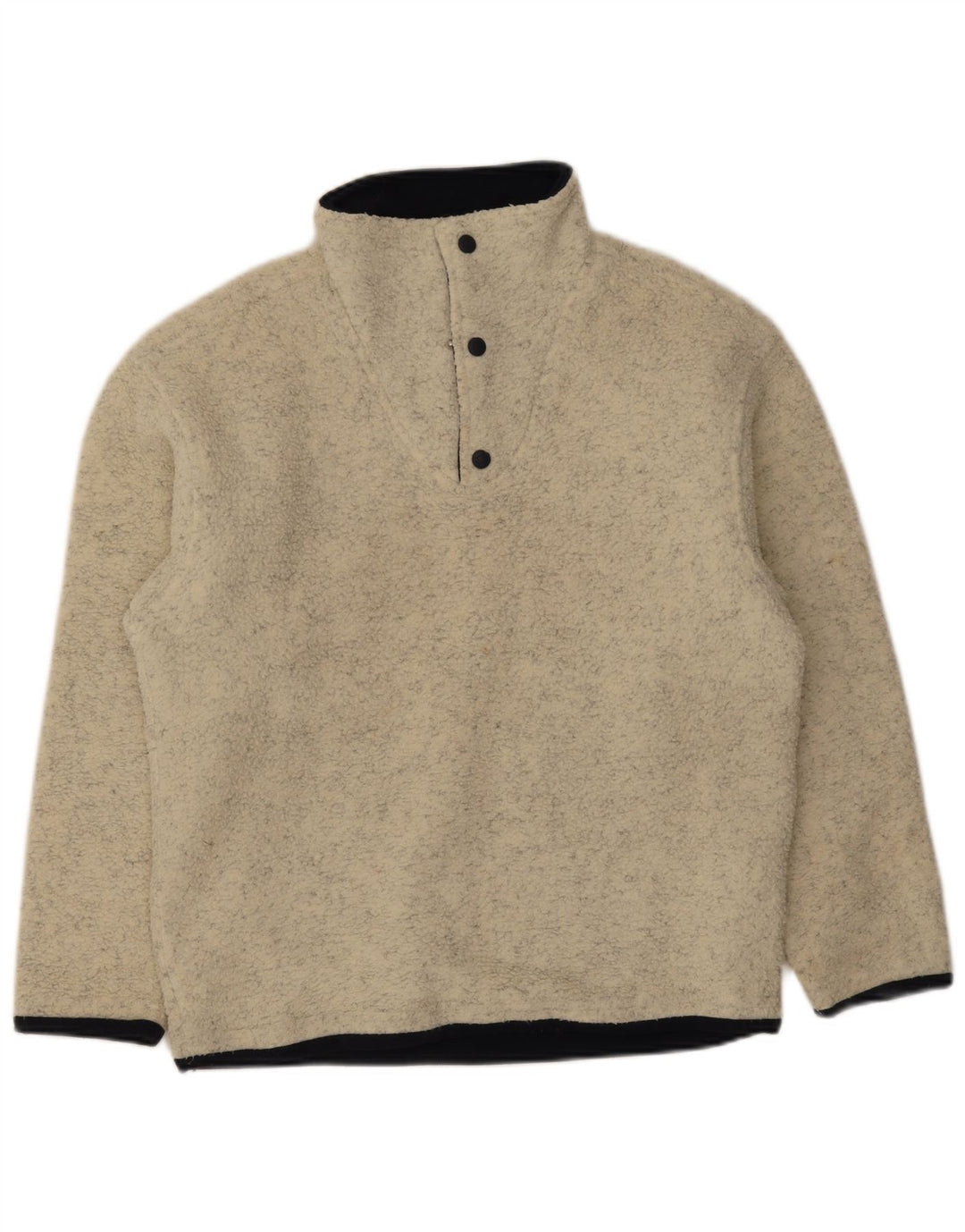 Lotto Pull polaire à col zippé pour homme Petit polyester moucheté beige