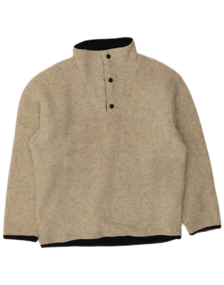 Lotto Pull polaire à col zippé pour homme Petit polyester moucheté beige