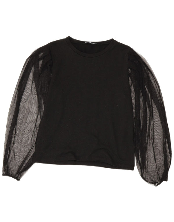 Zara Chemisier à manches longues pour femme UK 10 Petit Noir